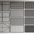 Various Fence Design Options With Grid Geometric And Decorative Pattern Styles 3d model