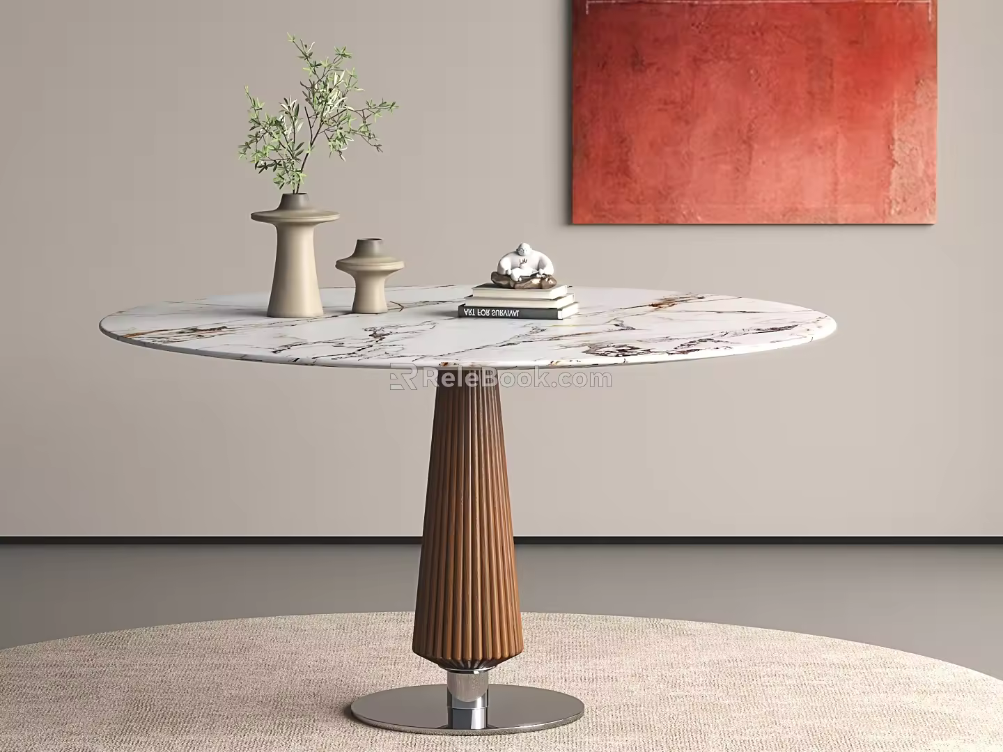 Retro Style Dining Table Medium Style Dining Table Silent Style Dining Table 3d model