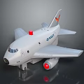 White Navy Toy Airplane Model With Red Lights And Number 108 Design