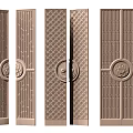 New Chinese style double door combination 3d model