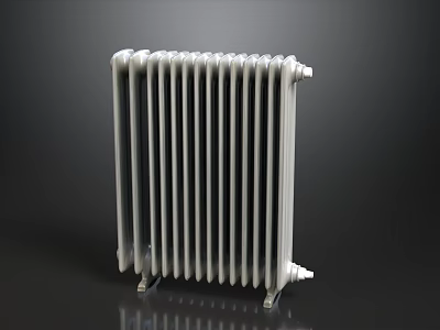 White Steel Radiator With Modern Design For Home Interior Heating 3d model