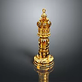 Golden Decorative Chess King Piece As Elegant Home Furniture Accent