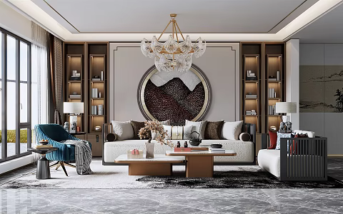 New Chinese Living Room 3d model