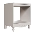 White Classic Bedside Table With Carved Details And Open Shelf Design 3d model