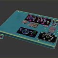 Blue Home Control Console With Knobs Buttons And Sliders For Daily Household Use