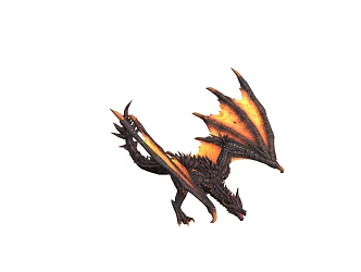 Dragon Animation bip Skeleton Binding Animation Source File Western Fire-breathing Dragon Action Material Net Disk Address 2018362092 3d model
