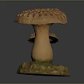 Two Mushroom Shaped Food With Textured Surface And Green Yellow Dotted Base
