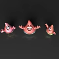Patrick Star Animated Character Figurines With Happy Expressions Open Arms And Colorful Shorts