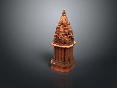 European Architecture Tower With Intricate Carvings And Pointed Spire Design 3d model