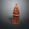 European Architecture Tower With Intricate Carvings And Pointed Spire Design