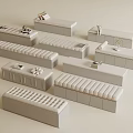 Modern Bay Window Cabinet Bay Window Mat 3d model