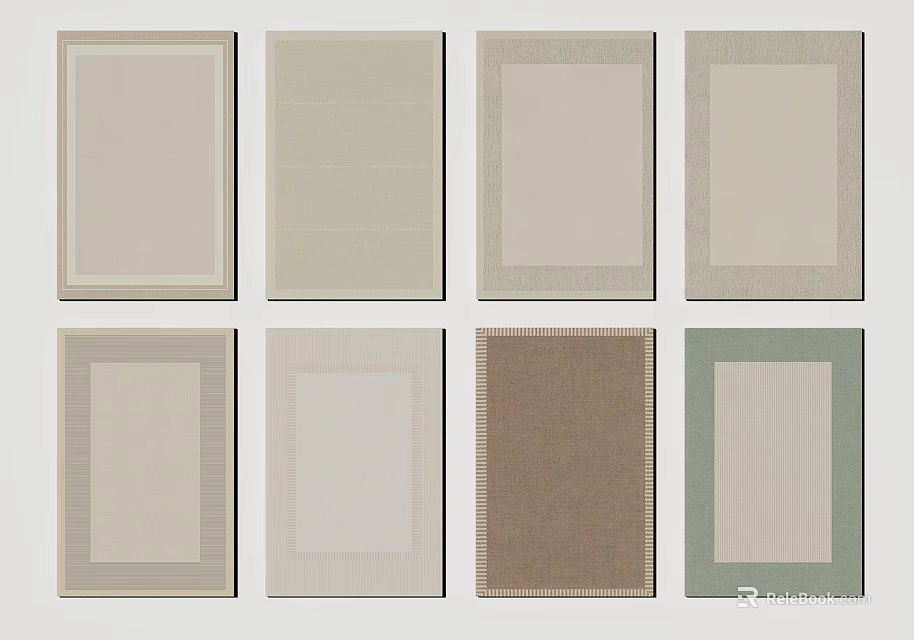 Assorted Decorative Card Designs With Various Textures And Color Patterns 3d model 