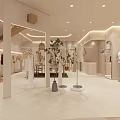 SHAREIN Clothing Store Modern Interior With Mannequins Clothing Displays And Green Plants