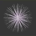 Purple Radiant Firework Display With Light Spots And Reflection On Dark Gray Background