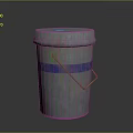 Durable Hardware Tools Storage Bucket With Gray Body Blue Stripe And Metal Handle