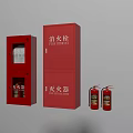 Essential Red Fire Equipment Including Hydrant Cabinet Extinguisher Cabinet And Extinguishers