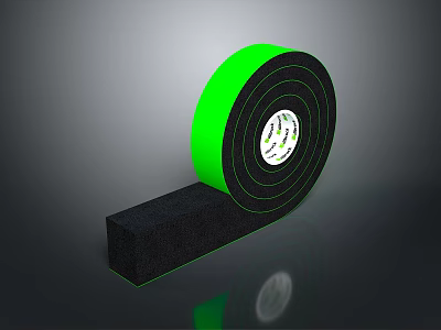 Durable Green Tape Roll with Black Base for Secure Adhesive Applications 3d model