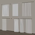 Various Curtain Styles Hanging On Wall Mounted Rods In Room