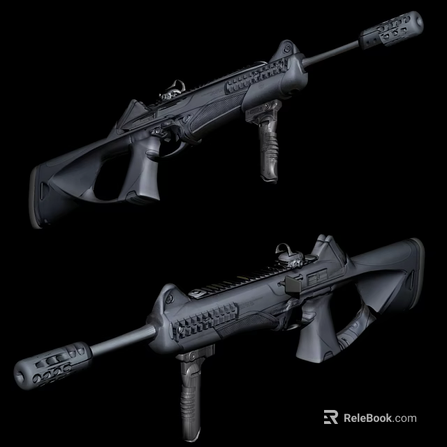 Modern Tactical Combat Rifle With Scope Grip Tactical Accessories And Ergonomic Stock Design 3d model 