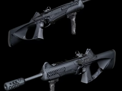 Modern Tactical Combat Rifle With Scope Grip Tactical Accessories And Ergonomic Stock Design 3d model