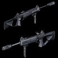 Modern Tactical Combat Rifle With Scope Grip Tactical Accessories And Ergonomic Stock Design