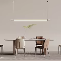 Dining table and chair chandelier 3d model