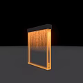 Three Modern Rectangular Decorative Lights With Illuminated Textured Panels And Warm Glow 3d model