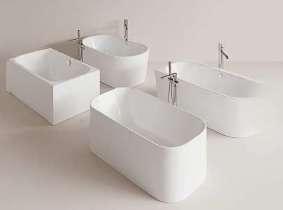 bathtub ceramic stainless steel 3d model