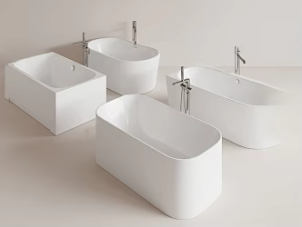 bathtub ceramic stainless steel 3d model