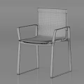 Modern Leisure Chair With Silver Metal Frame Light Leather Seat And Backrest Design