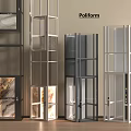 Modern PoliForm Elevator Design With Glass Panels And Metal Frames 3d model