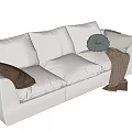 Cream style sofa multi-person sofa lazy sofa 3d model