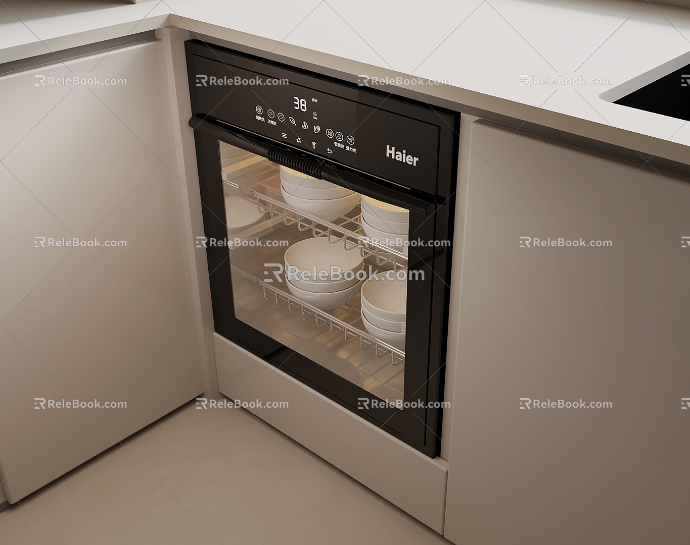 16 Kitchen Appliances Modern Dishwasher Disinfection Cabinet 3d model