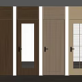 Modern Wooden Swing Doors With Glass Panels And Interior Design Features