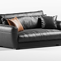 Italian Double Sofa Leather Sofa Office Sofa Living Room Sofa Module Sofa 3d model