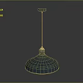 Modern Metal Pendant Light With Round Shade And Hanging Rod For Home Interior Design