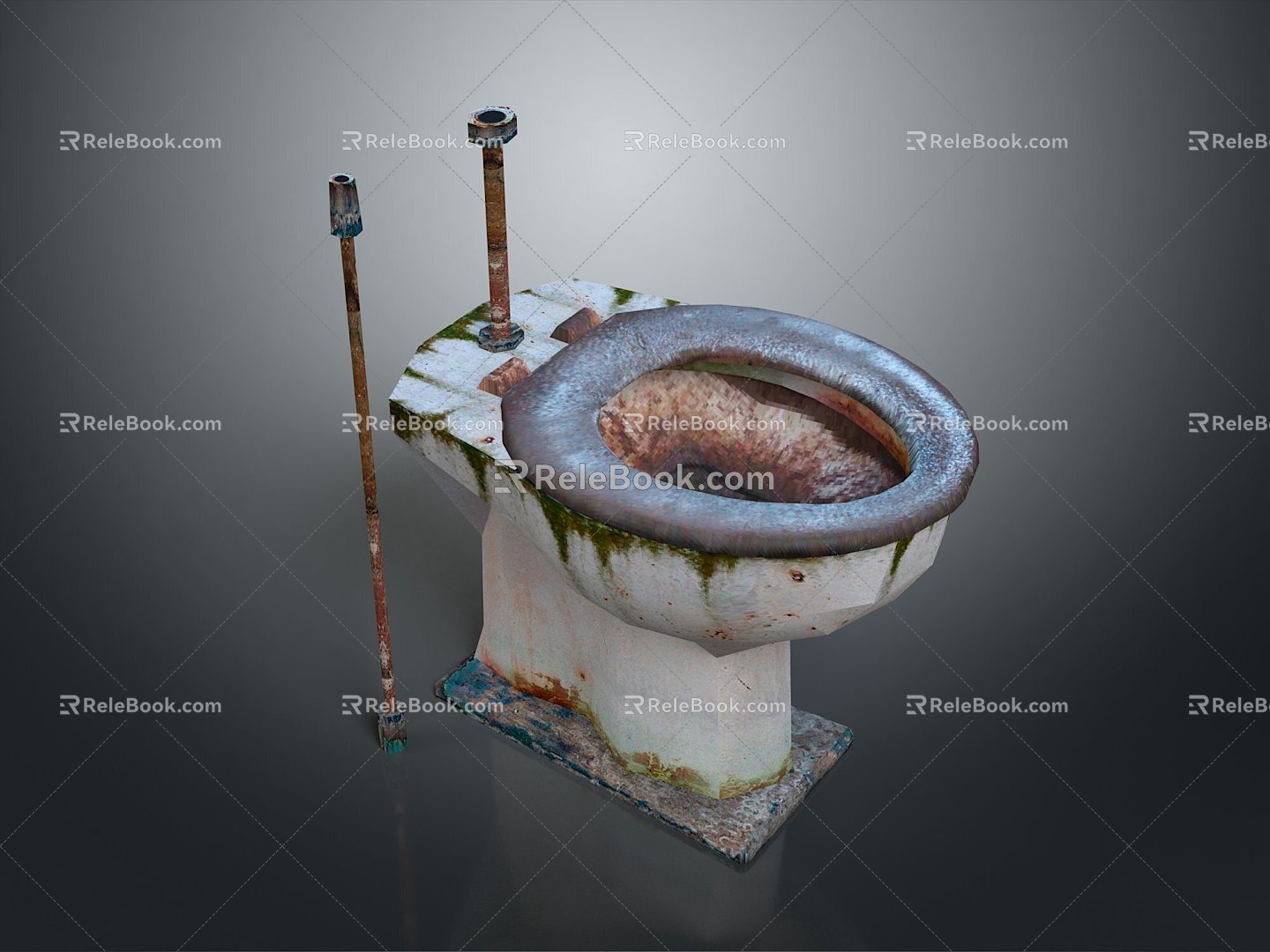 Toilet toilet flush toilet toilet toilet toilet paper toilet brush 3d model