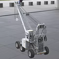 Heavy Duty Crane Utility Vehicle With Extended Arm Large Wheels And Outdoor Construction Setting