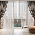 Modern Curtain Fabric Curtain 3d model