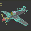 3D Rendered Vintage Single Propeller Airplane With Cockpit Windows Gray Fuselage And Detailed Wing Structure