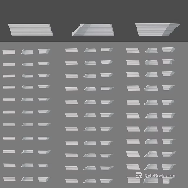 Various Decorative Corner Trim Designs For Interior Wall And Ceiling Decoration 3d model 