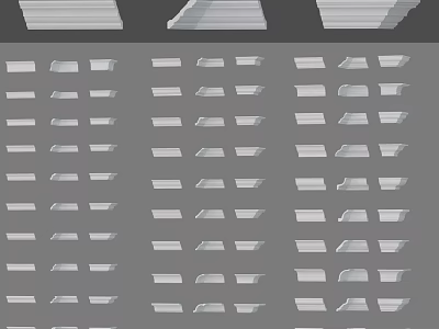 Various Decorative Corner Trim Designs For Interior Wall And Ceiling Decoration 3d model