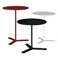 Modern Circular Side Tables In Red Black And White With Three Legged Bases 3d model