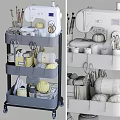 Multi layer Home Storage Shelf Organizing Sewing Supplies Scissors Yarn Balls And Cups 3d model