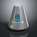 Smart Electronic Device Conical Silver Gray Design Top Illuminated Panel Blue Display With Control Buttons 3d model