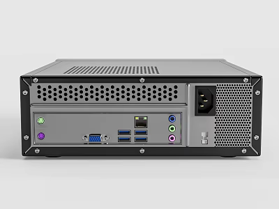 Desktop Computer PC Case With Multiple Ports And Cooling Design 3d model