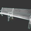Classic Wooden Outdoor Landscape Seats With Green Metal Armrests And Legs