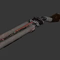 Rusty Double Barrel Shotgun With Metal Barrels Red Parts Wooden Stock And Worn Details