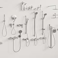 Various Bathroom Faucets And Shower Fixtures With Different Designs And Styles