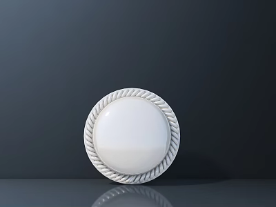 Musical Instruments and Art Supplies Featuring White Circular Rope Edge Palette On Gray Surface 3d model